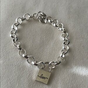 Love 💕 fashion Silver Love Charm Bracelet NWOT